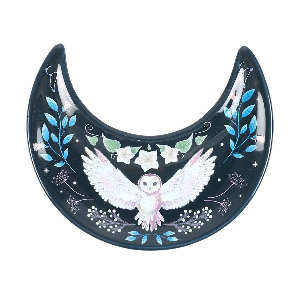 Something Different - Crescent Moon Owl Trinket dish - Multicolours